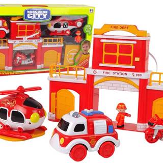 Lean-toys  Súprava hasičskej stanice so zvukom značky Lean-toys