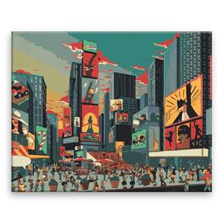 Malujsi  Maľovanie podľa čísel - Námestie v New Yorku - 100x80 cm,  plátno vypnuté na rám značky Malujsi