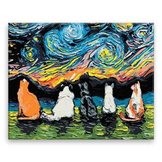 Malujsi  Maľovanie podľa čísel - Zjazd mačiek - 100x80 cm,  plátno vypnuté na rám značky Malujsi