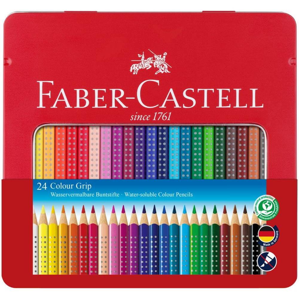 Faber-Castell  Pastelky akvarelové Colour Grip set 24 farebné v plechu značky Faber-Castell
