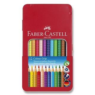 Faber-Castell Pastelky Grip 2001 plechová krabička,  12 farieb