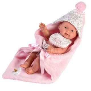 Llorens 26308 NEW BORN HOLČIČKA - realistická bábika bábätko s celovinylovým telom - 26 cm