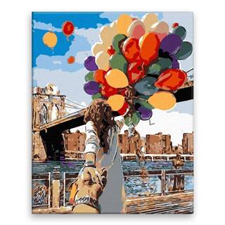 Malujsi Maľovanie podľa čísel - Balóniky šťastia - 40x50 cm,  plátno vypnuté na rám
