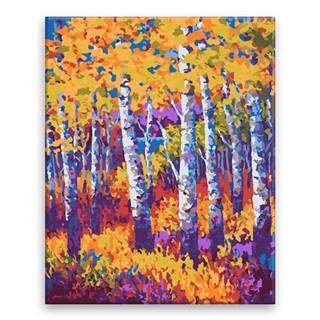 Malujsi Maľovanie podľa čísel - Jesenné brezy - 40x50 cm,  plátno vypnuté na rám