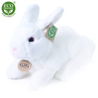 Rappa Plyšový králik biely ležiaci,  23 cm ECO-FRIENDLY