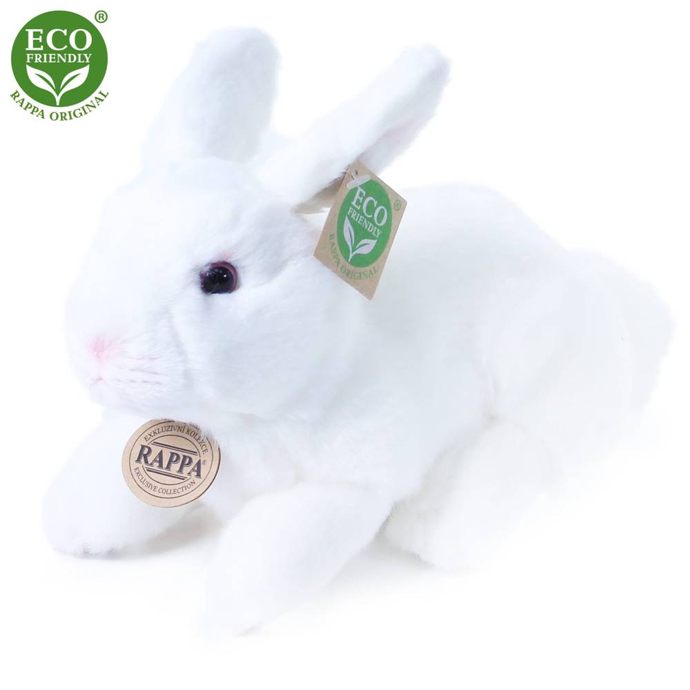 Rappa  Plyšový králik biely ležiaci,  23 cm ECO-FRIENDLY značky Rappa