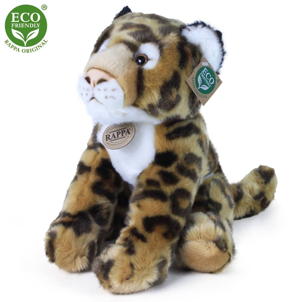 Rappa  Plyšový leopard sediaci 30 cm ECO-FRIENDLY značky Rappa