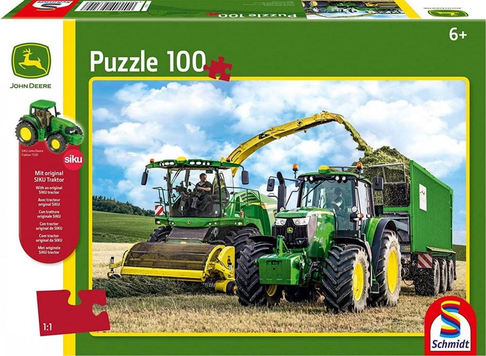 Schmidt  Puzzle Traktor John Deere 6195M 100 dielikov + model SIKU značky Schmidt