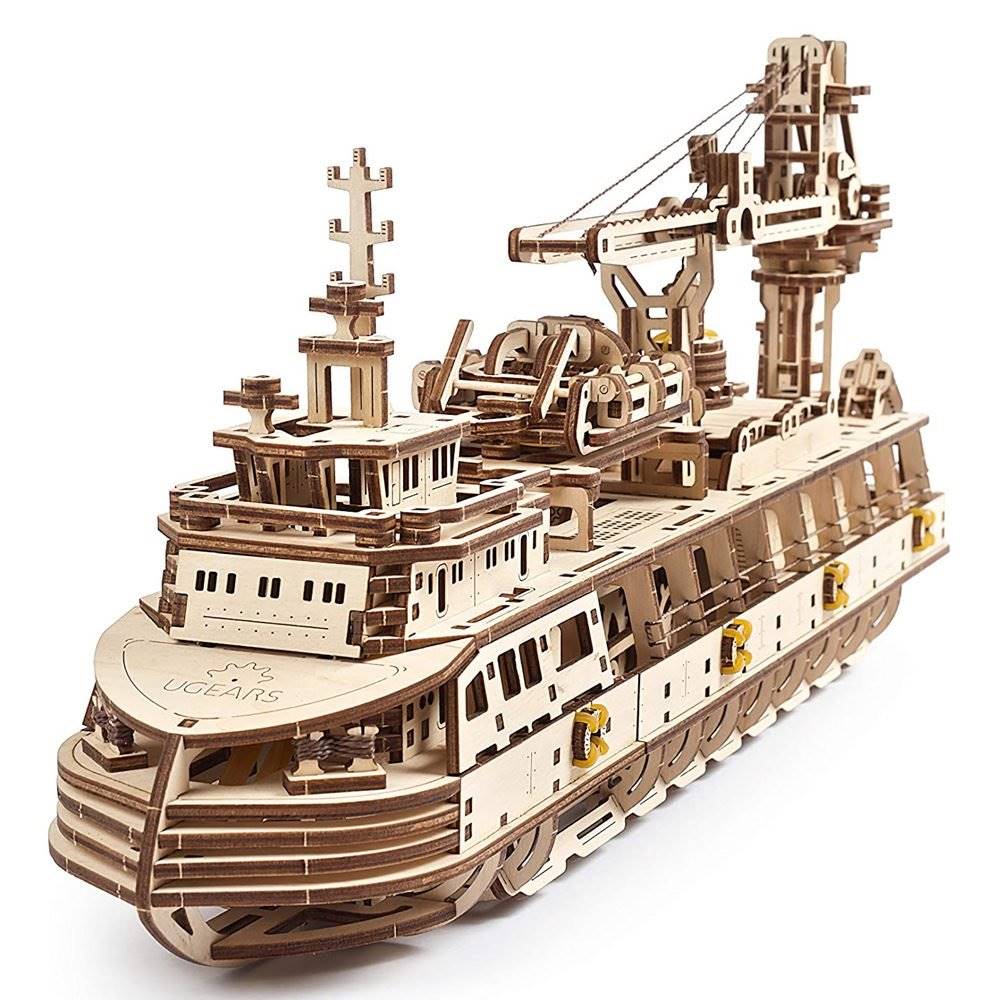 UGEARS  3D puzzle Research Vessel – Výskumné plavidlo 575 ks značky UGEARS