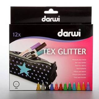 DARWI TEX GLITTER fixy na textil sada 12 x 6 ml