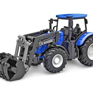 DeCuevas Traktor modrý s čelným nakladačom s voľným chodom 27 cm v krabici