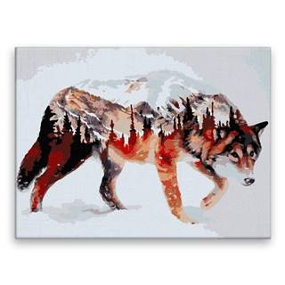 Malujsi Maľovanie podľa čísel - Na stope vlka - 40x30 cm,  plátno vypnuté na rám