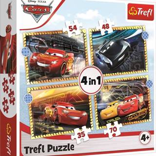 Trefl Puzzle Autá 3: Pripraviť sa,  pozor,  teraz! 4v1 (35, 48, 54, 70 dielikov)