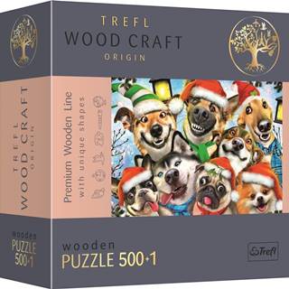 Trefl Wood Craft Origin puzzle Vianočné psy 501 dielikov