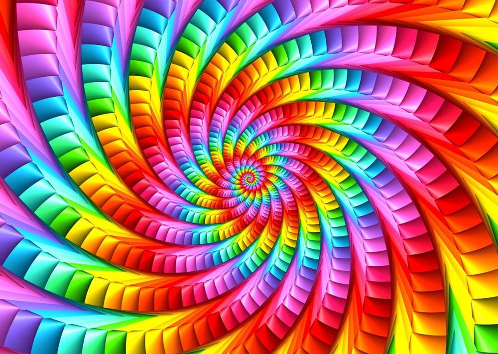 ENJOY  Puzzle Dúhová psychedelická špirála 1000 dielikov značky ENJOY