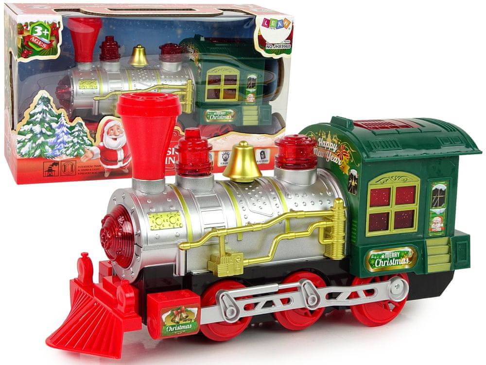 Lean-toys  Vianočné osvetlenie lokomotívy Zvuk Zelené batérie značky Lean-toys