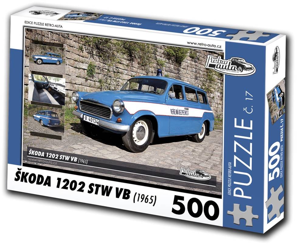 RETRO-AUTA©  Puzzle č. 17 Škoda 1202 STW VB (1965) 500 dielikov značky RETRO-AUTA©