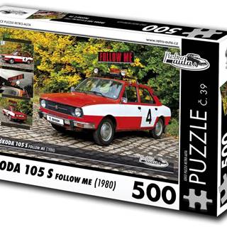RETRO-AUTA© Puzzle č. 39 Škoda 105 S Follow Me (1980) 500 dielikov