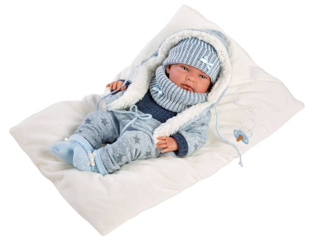 Llorens  73881 NEW BORN CHLAPČEK - realistická bábika bábätko s celovinylovým telom - 40 cm značky Llorens