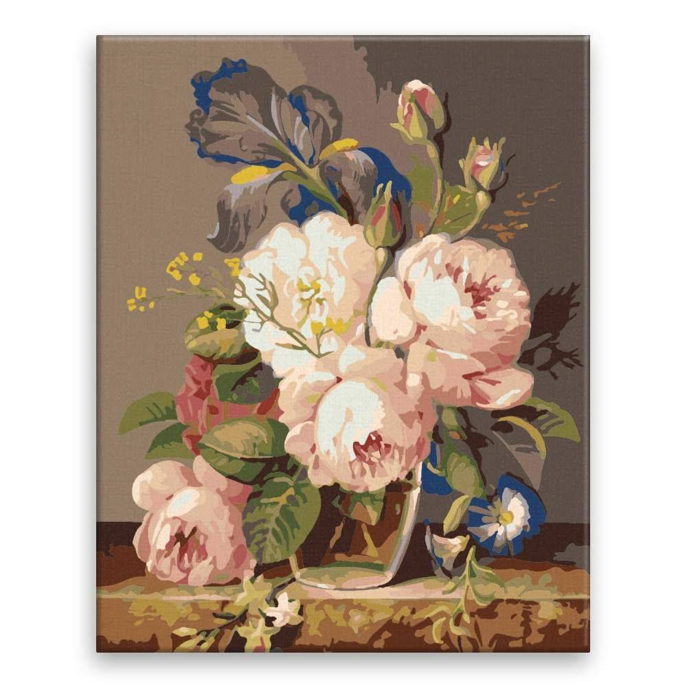 Malujsi  Maľovanie podľa čísel - Váza plná krásnych kvetov - 80x100 cm,  plátno vypnuté na rám značky Malujsi