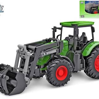 Kids Globe traktor zelený s predným nakladačom voľný chod 27 cm