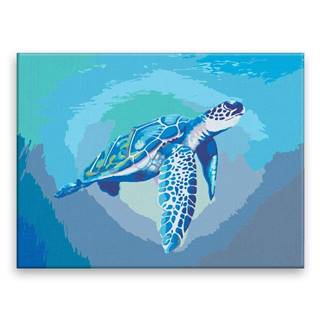 Malujsi  Maľovanie podľa čísel - Modrá morská korytnačka - 80x60 cm,  bez dreveného rámu značky Malujsi