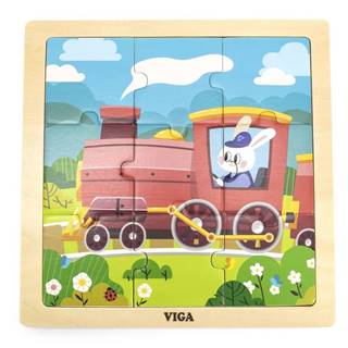 Viga Viga 44631 Puzzle na podkładce 9 elementów - pociąg