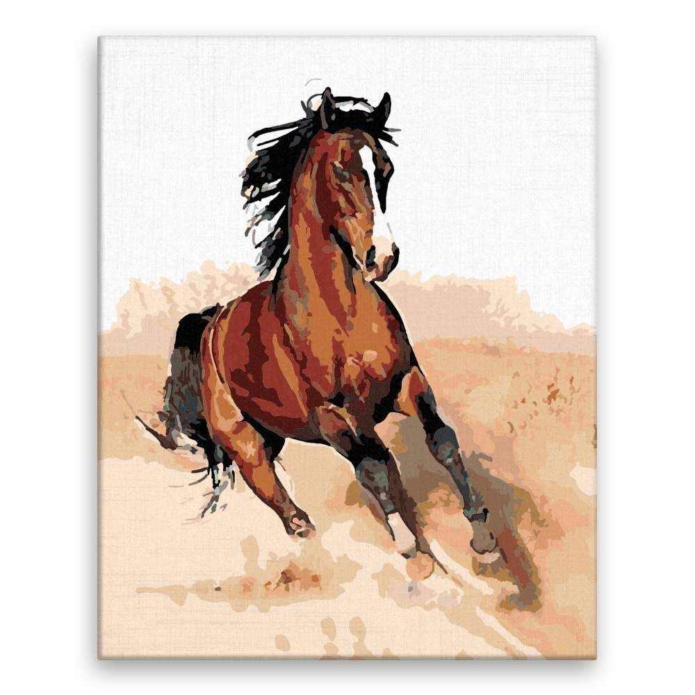 Malujsi  Maľovanie podľa čísel - Kôň v pokl- 40x50 cm,  plátno vypnuté na rám značky Malujsi