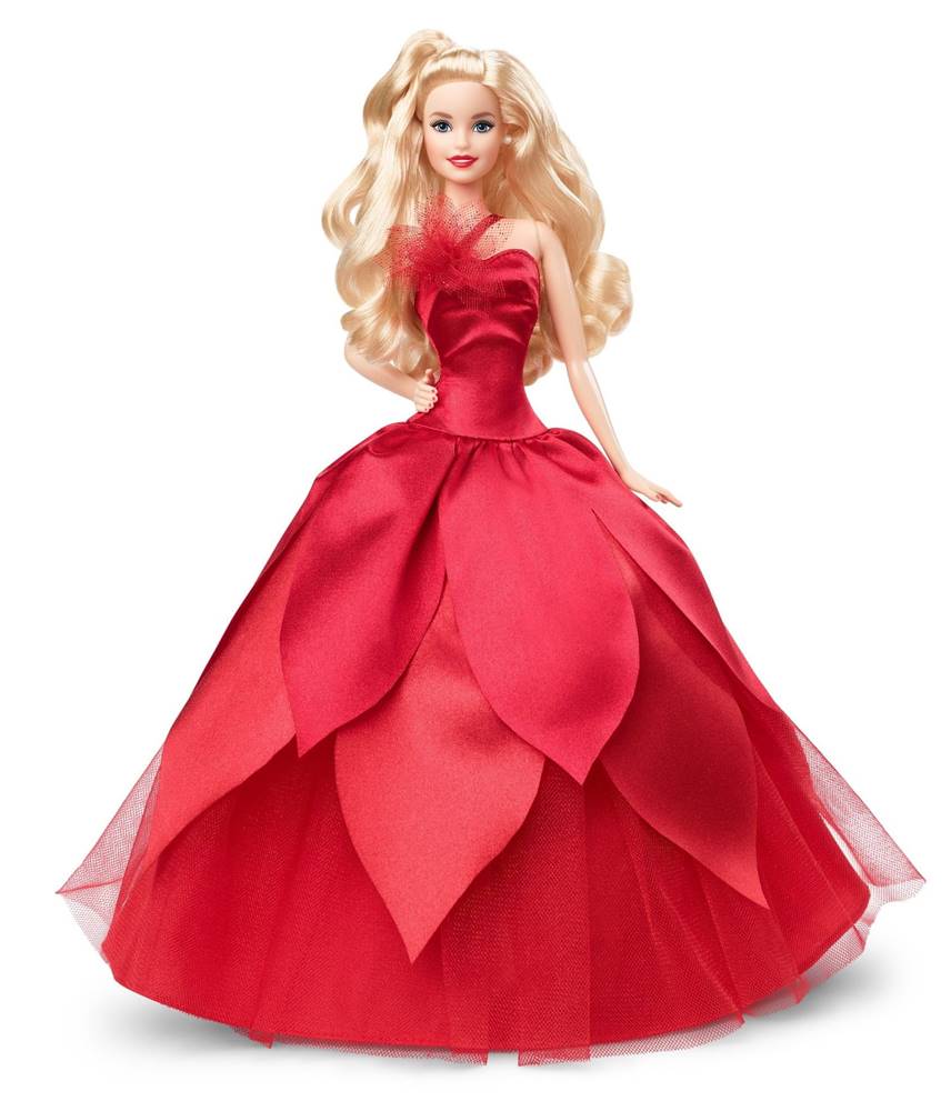 Mattel  Barbie Vianočná bábika 2022 Blondínka HBY03 - rozbalené značky Mattel
