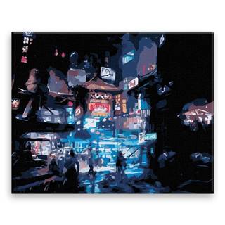 Malujsi Maľovanie podľa čísel - Nočné mesto v Číne - 100x80 cm,  bez dreveného rámu