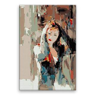 Malujsi Maľovanie podľa čísel - Žena držiaca si hlavu - 40x60 cm,  bez dreveného rámu