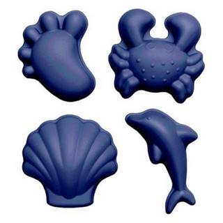 Scrunch Silikónové formy na piesok 4 ks. - Námornícka modrá