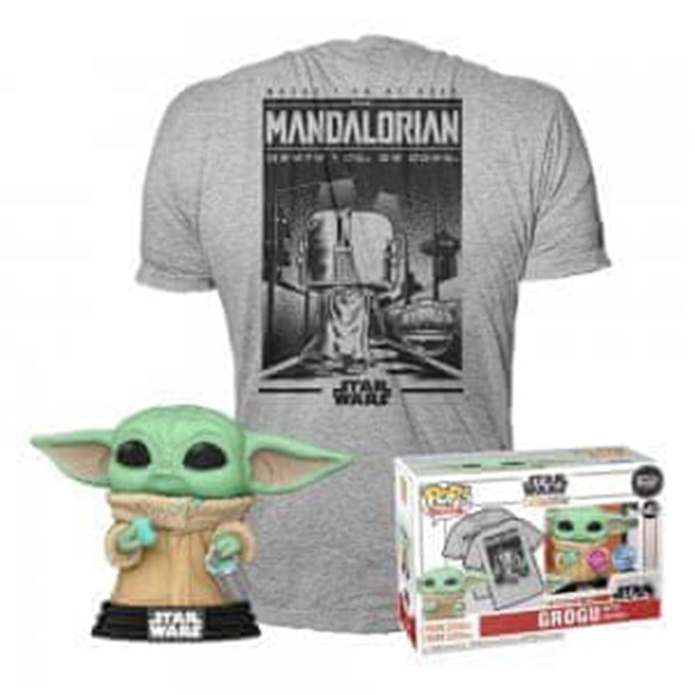 Funko  Zberateľská figúrka Star Wars The Mandalorian Grogu Cookie & T-Shirt Set size L Flocked 465 značky Funko