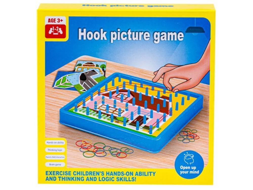 KECJA  Vzdelávacia puzzle hra Farebné gumy String Hook Obrázok Hracie karty značky KECJA