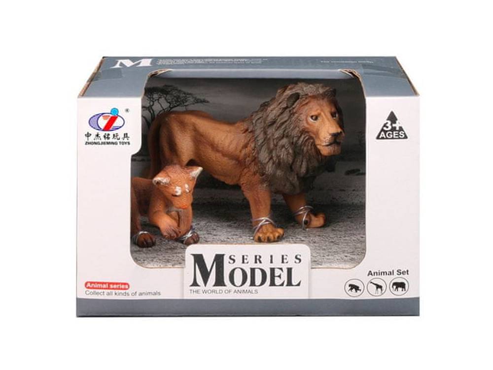 Mikro Trading  Zoolandia lev s mláďaťom 8, 5-13 cm v krabici značky Mikro Trading