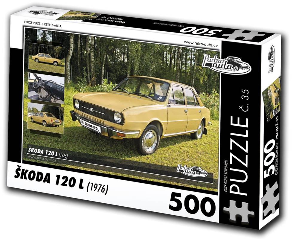 RETRO-AUTA©  Puzzle č. 35 Škoda 120 L (1976) 500 dielikov značky RETRO-AUTA©