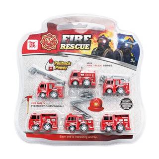 Rappa Súprava autá hasiči na natiahnutie 6 ks