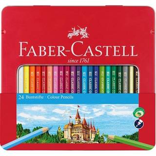 Faber-Castell  Pastelky Castell set 24 farebné v plechu s okienkom značky Faber-Castell
