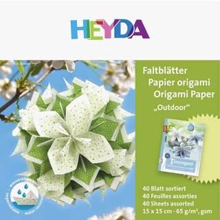 HEYDA Papiere na origami vodeodolné 15 x 15 cm - zelené