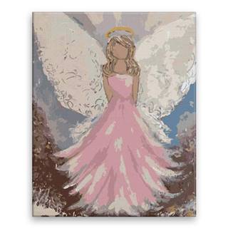 Malujsi Maľovanie podľa čísel - Anjel so zdobenými krídlami - 80x100 cm,  plátno vypnuté na rám