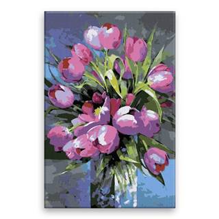 Malujsi Maľovanie podľa čísel - Fialové tulipány - 80x120 cm,  plátno vypnuté na rám