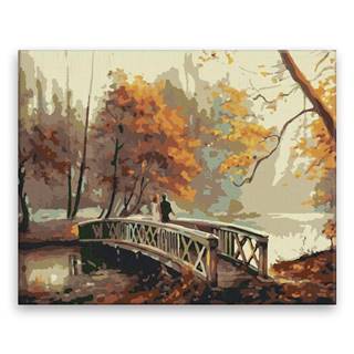 Malujsi  Maľovanie podľa čísel - Na moste v parku - 50x40 cm,  plátno vypnuté na rám značky Malujsi