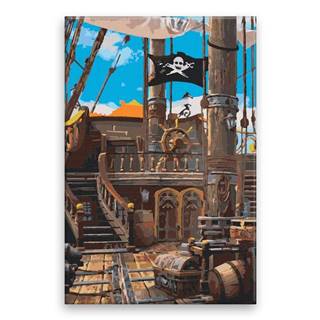 Malujsi Maľovanie podľa čísel - Pirátska loď - 80x120 cm,  bez dreveného rámu