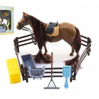 Teddies  Kôň česací s doplnkami a ohradou plast v krabici 28x22x5, 5cm značky Teddies
