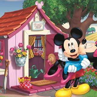 Trefl Puzzle Mickey a Minnie na záhrade 60 dielikov