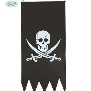 Vlajka pirát - lebka a šable - 43x86 cm