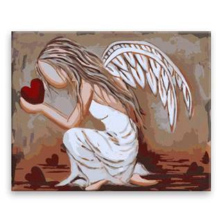 Malujsi Maľovanie podľa čísel - Anjel lásky - 100x80 cm,  plátno vypnuté na rám