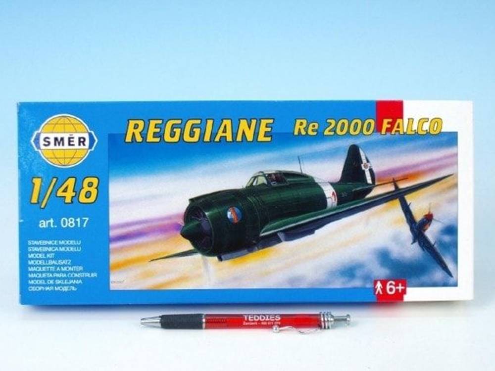 SMĚR  Model Reggiane RE 2000 Falco 1:48 16, 1x22cm v krabici 31x13, 5x3, 5cm Cena za 1ks značky SMĚR