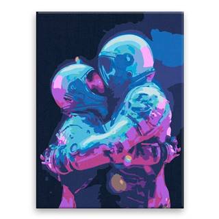 Malujsi Maľovanie podľa čísel - Bozk astronauta - 60x80 cm,  plátno vypnuté na rám