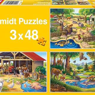 Schmidt Puzzle Má obľúbené zvieratká 3x48 dielikov